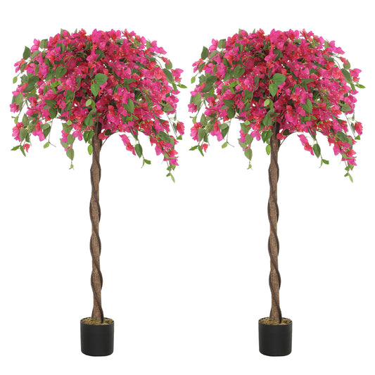 Toysnug Set Of 2 Decorative Artificial Red Plants